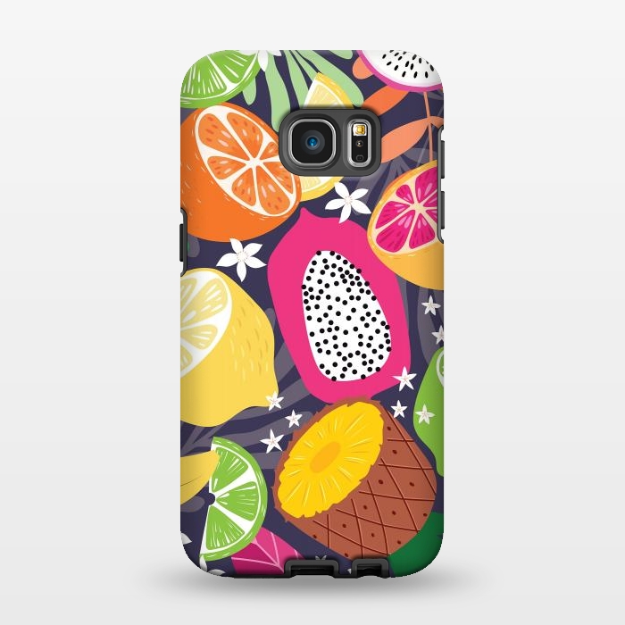 Galaxy S7 EDGE StrongFit Tropical fruit pattern 01 by Jelena Obradovic