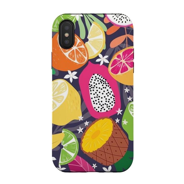 iPhone Xs / X StrongFit Tropical fruit pattern 01 by Jelena Obradovic