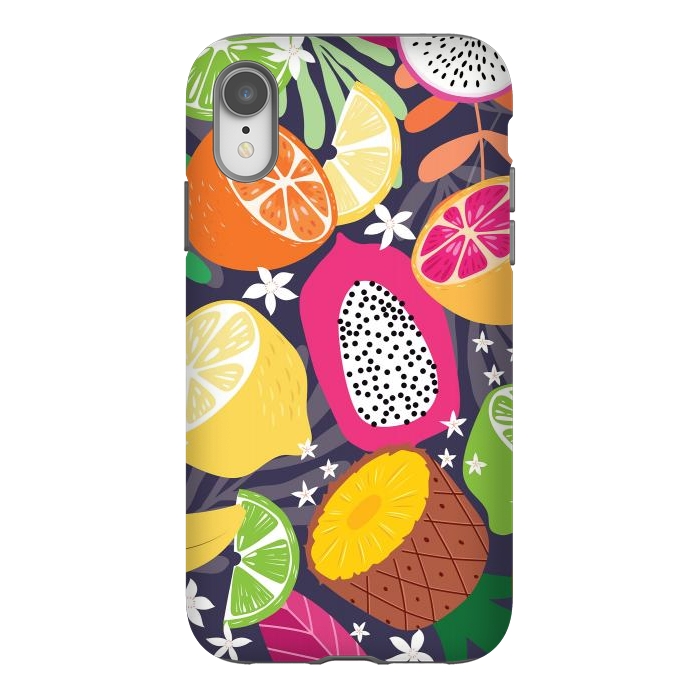 iPhone Xr StrongFit Tropical fruit pattern 01 by Jelena Obradovic
