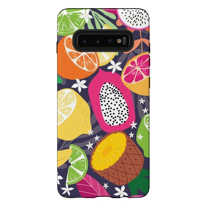 Galaxy S10 plus StrongFit Tropical fruit pattern 01 by Jelena Obradovic