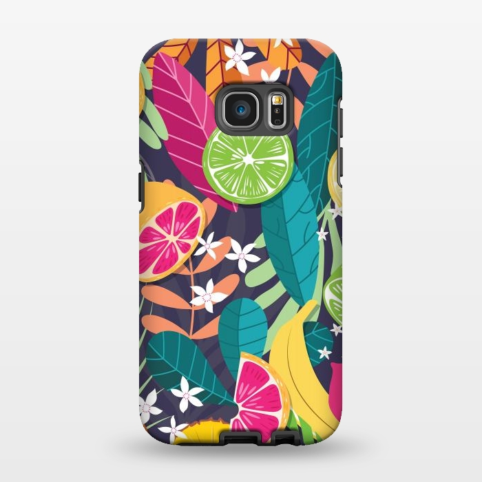 Galaxy S7 EDGE StrongFit Tropical fruit pattern 03 by Jelena Obradovic