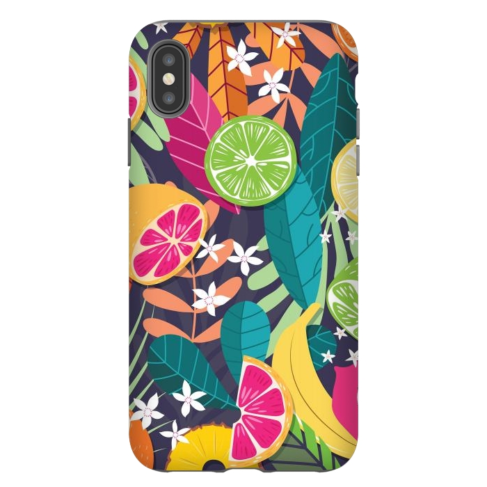 iPhone Xs Max StrongFit Tropical fruit pattern 03 by Jelena Obradovic