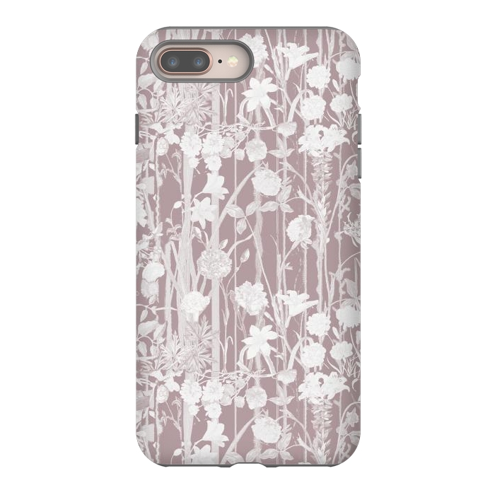 iPhone 7 plus StrongFit Dusty pink botanical flower garden by Oana 
