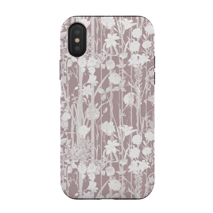 iPhone Xs / X StrongFit Dusty pink botanical flower garden by Oana 