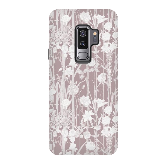 Galaxy S9 plus StrongFit Dusty pink botanical flower garden by Oana 