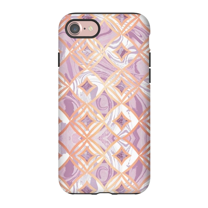iPhone 7 StrongFit Elegant pink rose gold marble tiles by Oana 