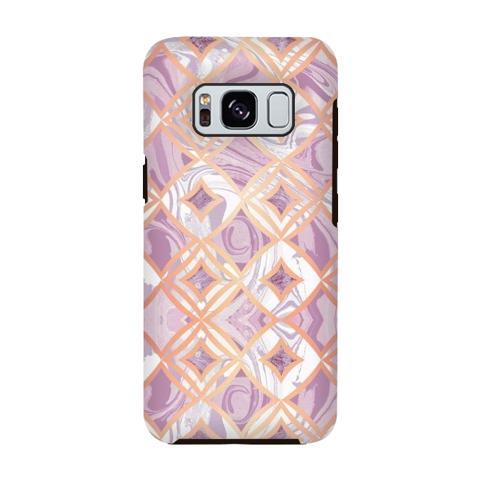 Galaxy S8 StrongFit Elegant pink rose gold marble tiles by Oana 