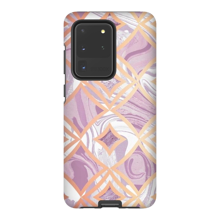 Galaxy S20 Ultra StrongFit Elegant pink rose gold marble tiles by Oana 