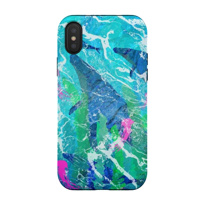 iPhone Xs / X StrongFit The ocean whales by Steve Wade (Swade)