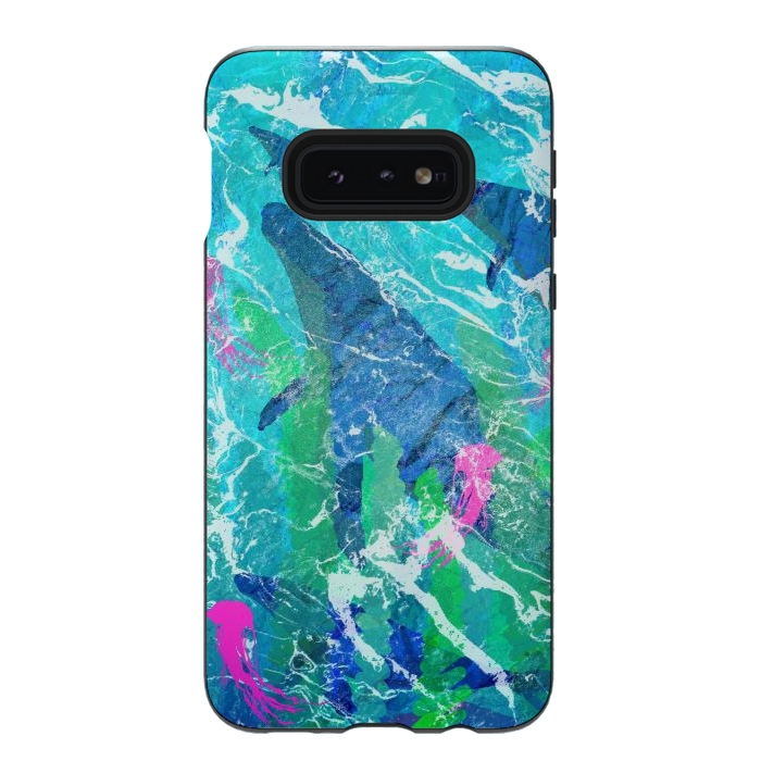 Galaxy S10e StrongFit The ocean whales by Steve Wade (Swade)