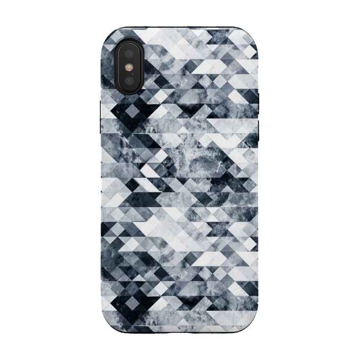 iPhone Xs / X StrongFit Geometric grunge marble tiles by Oana 