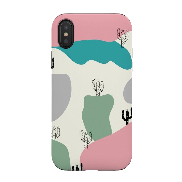 iPhone Xs / X StrongFit Mountain Cactus by Creativeaxle
