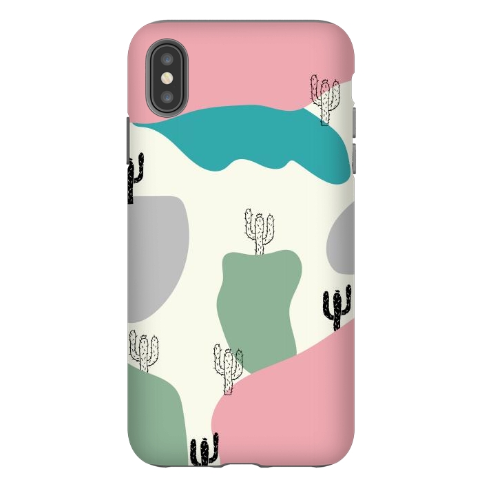 iPhone Xs Max StrongFit Mountain Cactus by Creativeaxle