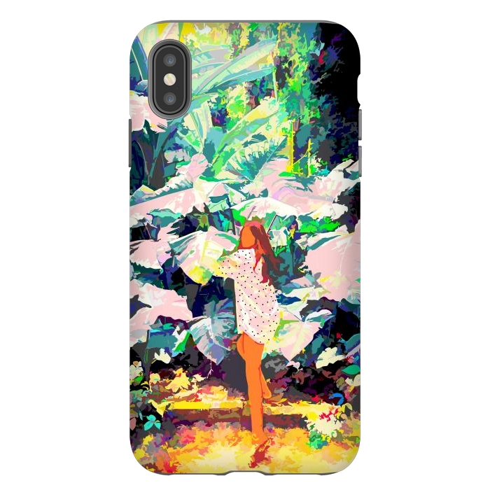 iPhone Xs Max StrongFit Live Quietly In a Corner Of Nature, Modern Bohemian Woman Jungle Forest Eclectic Painting by Uma Prabhakar Gokhale