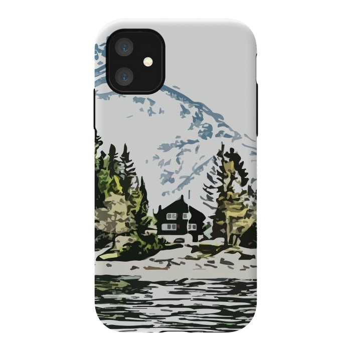 iPhone 11 StrongFit Mountain Forest by Creativeaxle