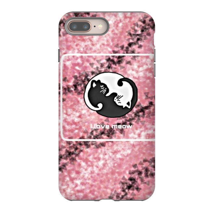 iPhone 8 plus StrongFit Yinyang Cat pink by CAS