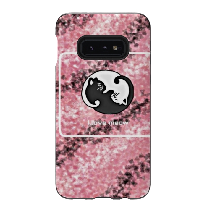 Galaxy S10e StrongFit Yinyang Cat pink by CAS