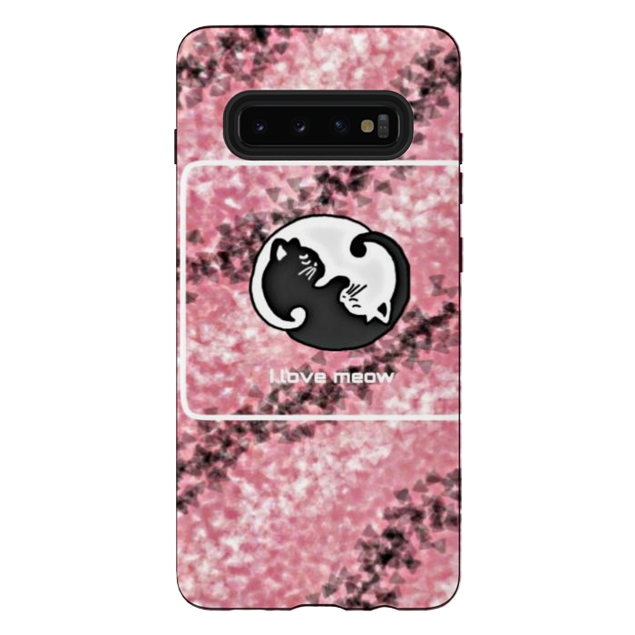 Galaxy S10 plus StrongFit Yinyang Cat pink by CAS