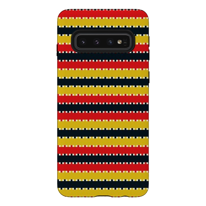 Galaxy S10 StrongFit Plaid Yellow by TMSarts