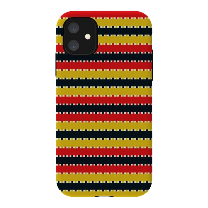iPhone 11 StrongFit Plaid Yellow by TMSarts