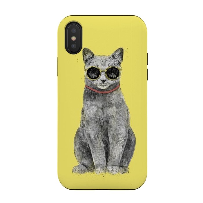 iPhone Xs / X StrongFit Summer Cat by Balazs Solti
