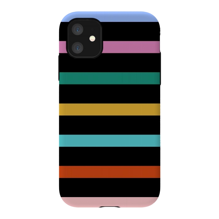 iPhone 11 StrongFit Colored Stripes by TMSarts