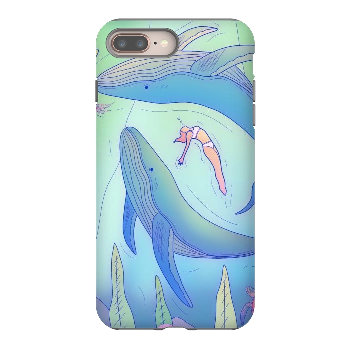 iPhone 7 plus StrongFit The girl and the whales by Steve Wade (Swade)