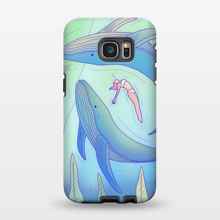 Galaxy S7 EDGE StrongFit The girl and the whales by Steve Wade (Swade)