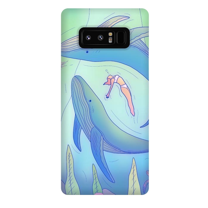 Galaxy Note 8 StrongFit The girl and the whales by Steve Wade (Swade)