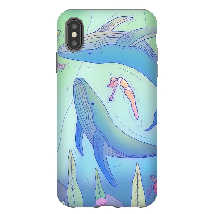 iPhone Xs Max StrongFit The girl and the whales by Steve Wade (Swade)