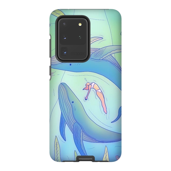 Galaxy S20 Ultra StrongFit The girl and the whales by Steve Wade (Swade)