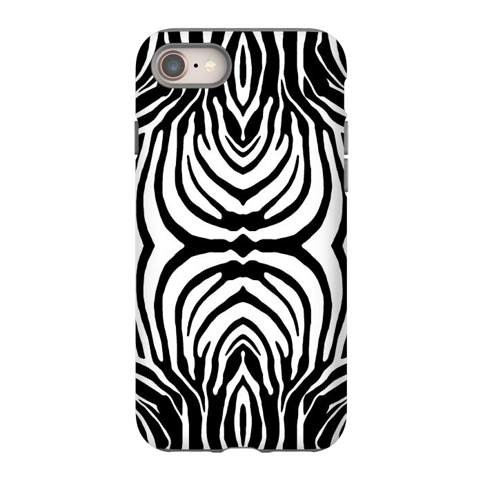 iPhone 8 StrongFit White zebra stripes by Oana 