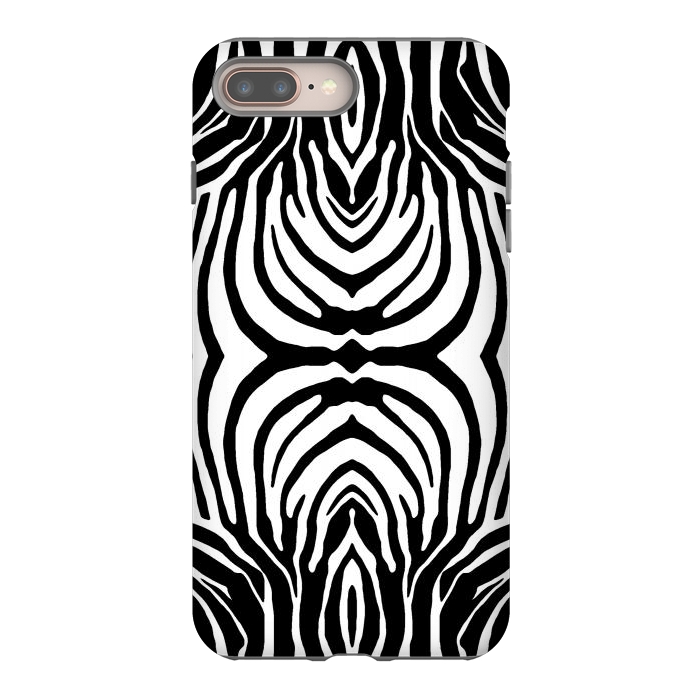 iPhone 8 plus StrongFit White zebra stripes by Oana 