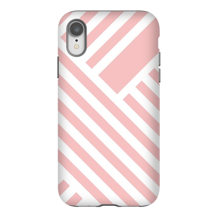iPhone Xr StrongFit Blush Street Lines by ArtPrInk