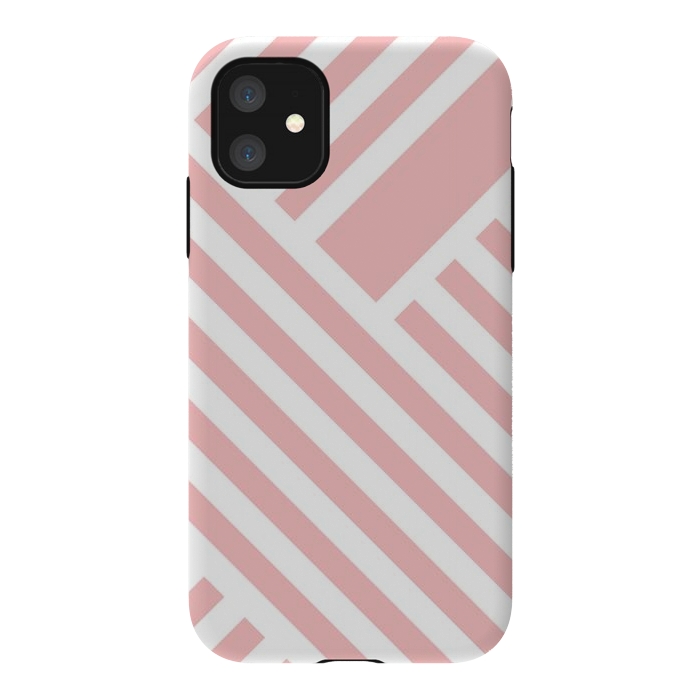 iPhone 11 StrongFit Blush Street Lines by ArtPrInk