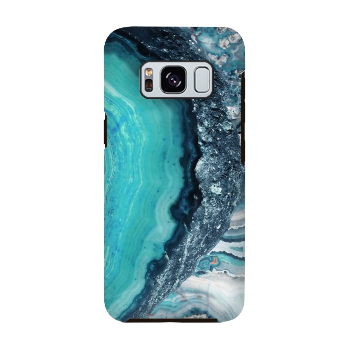 Galaxy S8 StrongFit Turquoise silver geode precious stone by Oana 