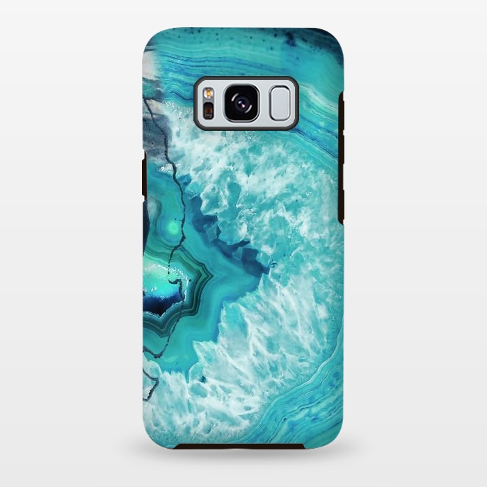 Galaxy S8 plus StrongFit Turquoise agate geode marble by Oana 