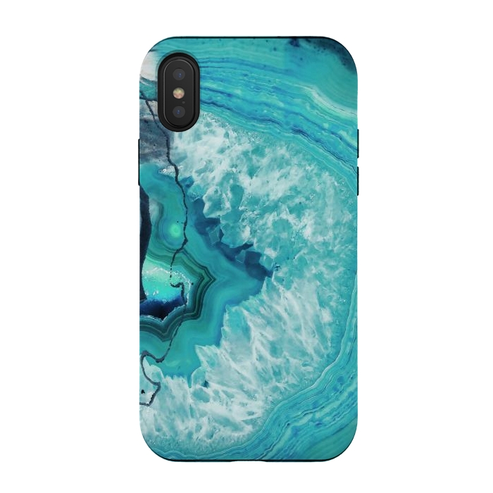 iPhone Xs / X StrongFit Turquoise agate geode marble by Oana 