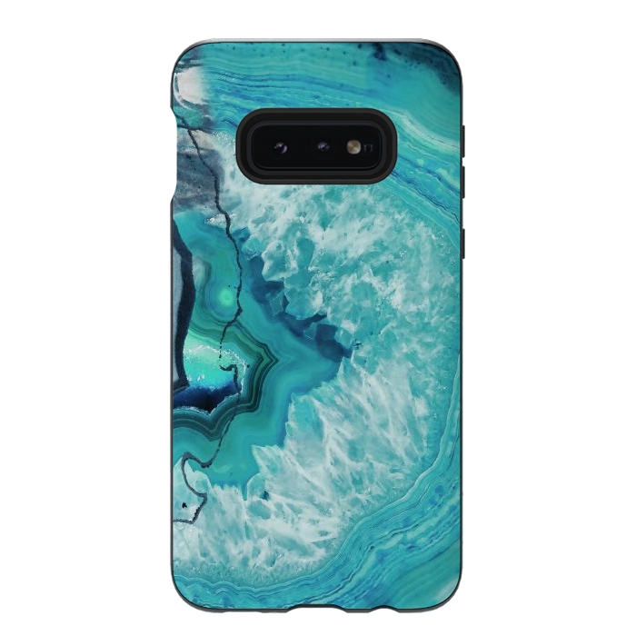 Galaxy S10e StrongFit Turquoise agate geode marble by Oana 