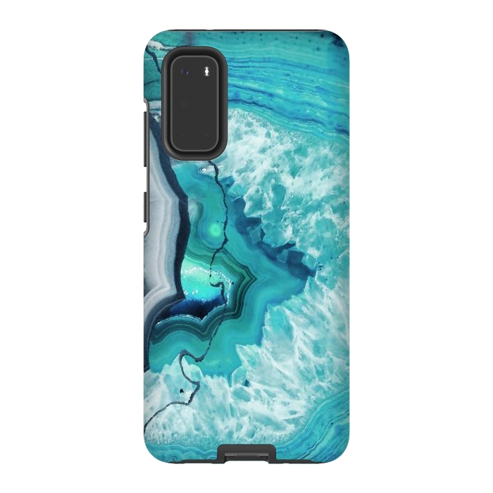 Galaxy S20 StrongFit Turquoise agate geode marble by Oana 