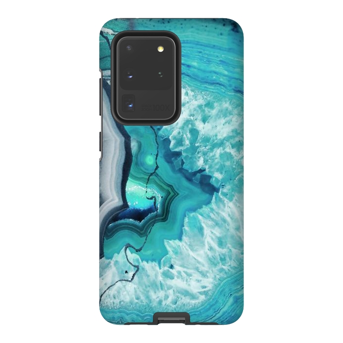 Galaxy S20 Ultra StrongFit Turquoise agate geode marble by Oana 