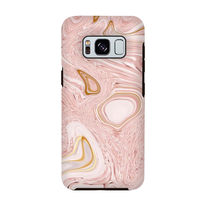 Galaxy S8 StrongFit Golden pink marble by Martina
