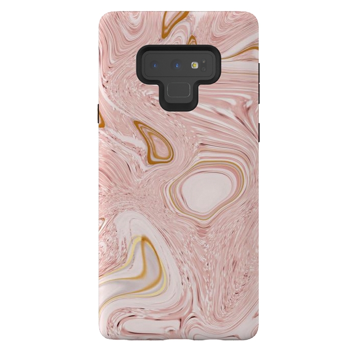 Galaxy Note 9 StrongFit Golden pink marble by Martina