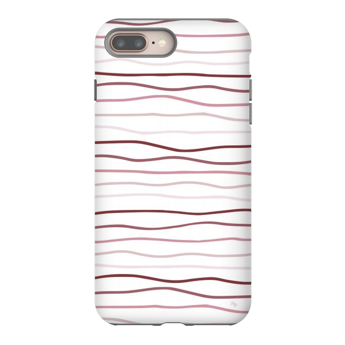 iPhone 7 plus StrongFit Vintage Pink Stripes by Martina