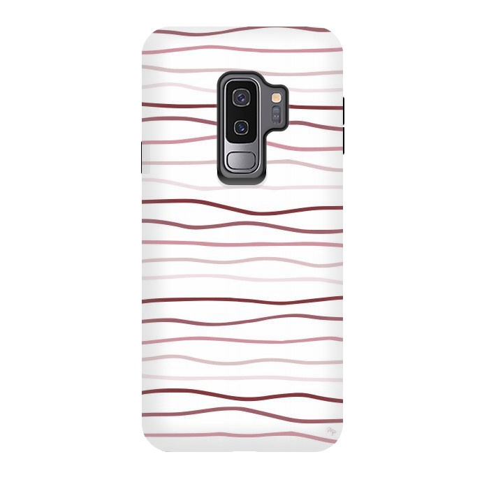 Galaxy S9 plus StrongFit Vintage Pink Stripes by Martina