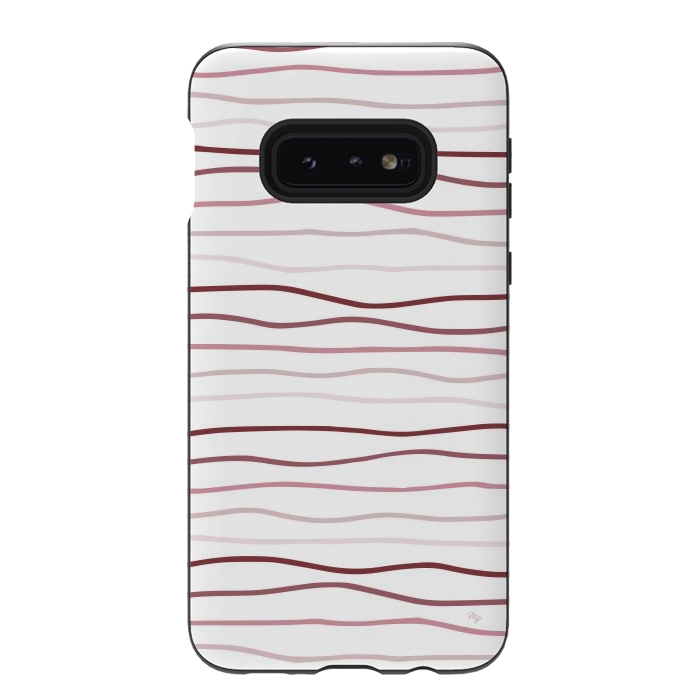 Galaxy S10e StrongFit Vintage Pink Stripes by Martina