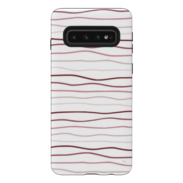 Galaxy S10 StrongFit Vintage Pink Stripes by Martina