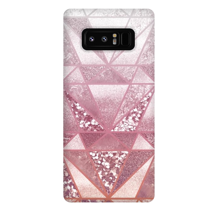 Galaxy Note 8 StrongFit Pink and rose gold gradient glitter tiles by Oana 