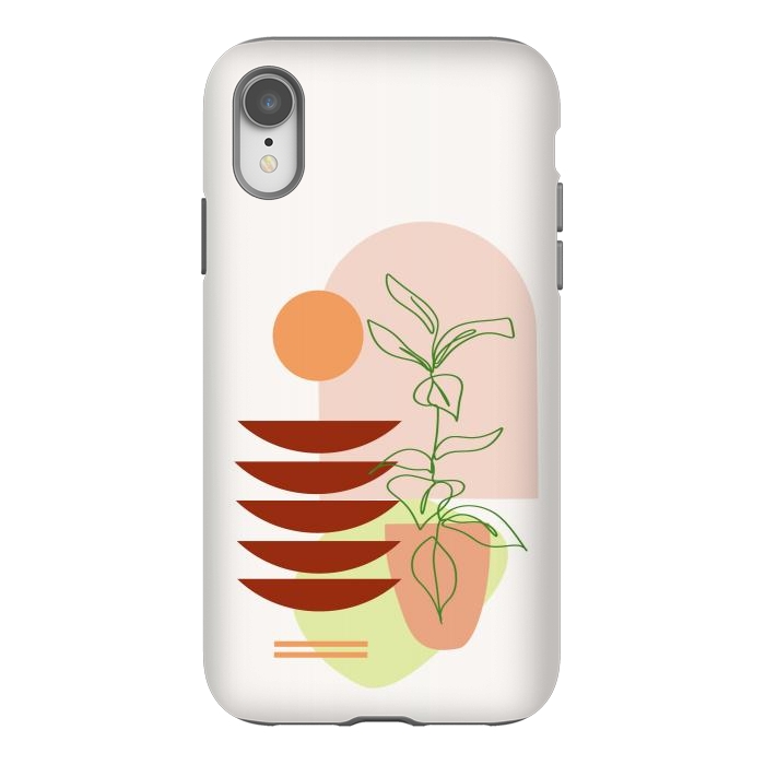 iPhone Xr StrongFit Geometric Shapes and Botanic 1 by nineFlorals