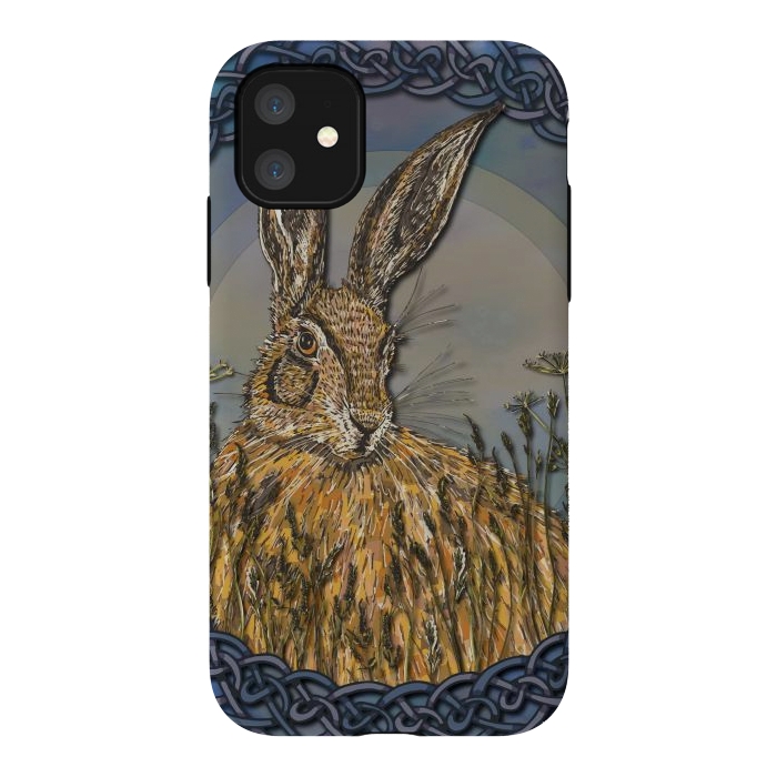 iPhone 11 StrongFit Celtic Hare by Lotti Brown